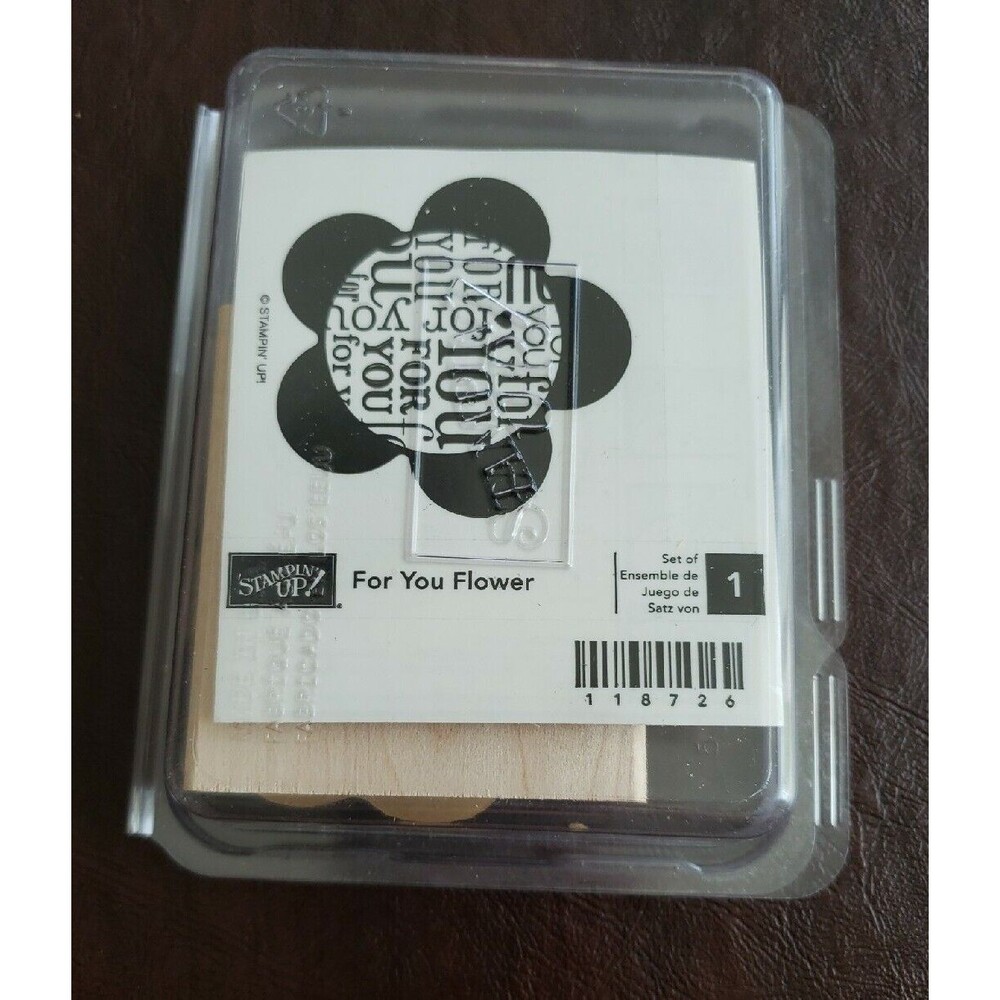 Stampin Up For You Flower Rubber Wood Mounted Stamp Retired New